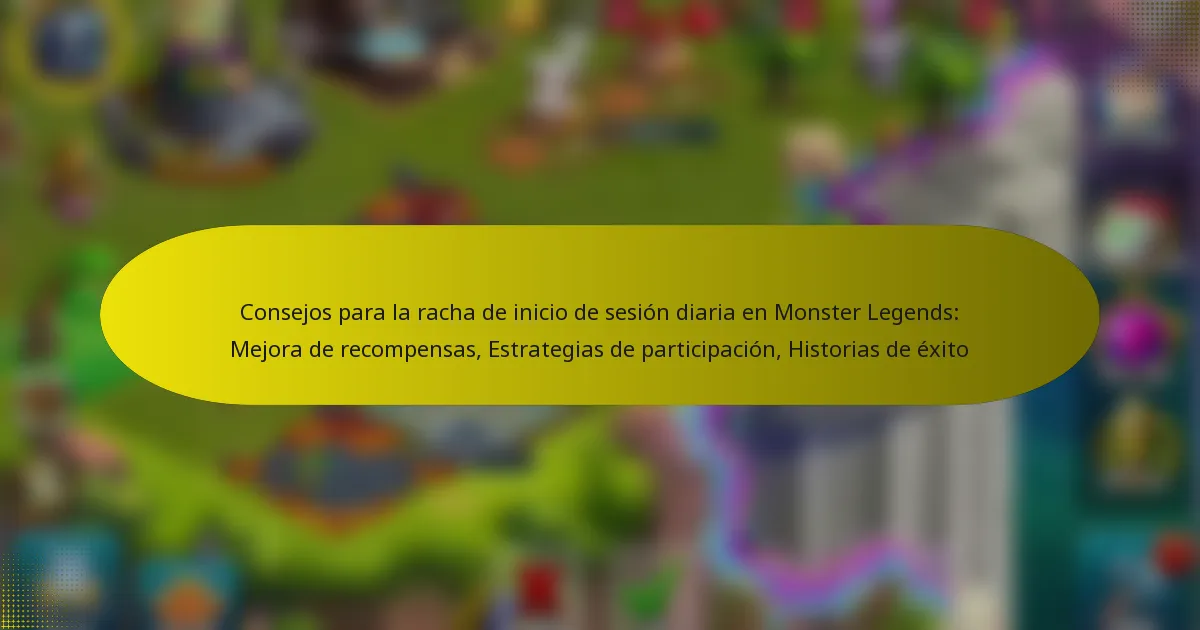 Consejos para la racha de inicio de sesión diaria en Monster Legends: Mejora de recompensas, Estrategias de participación, Historias de éxito