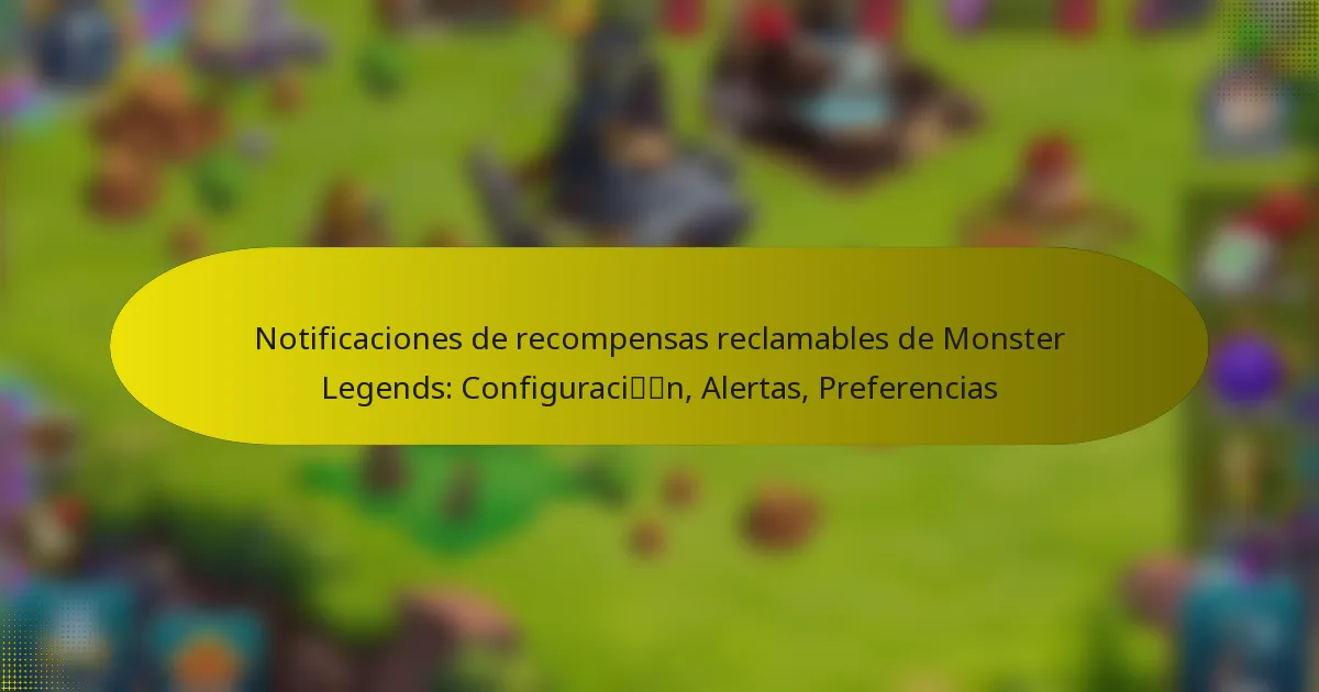 Notificaciones de recompensas reclamables de Monster Legends: Configuración, Alertas, Preferencias
